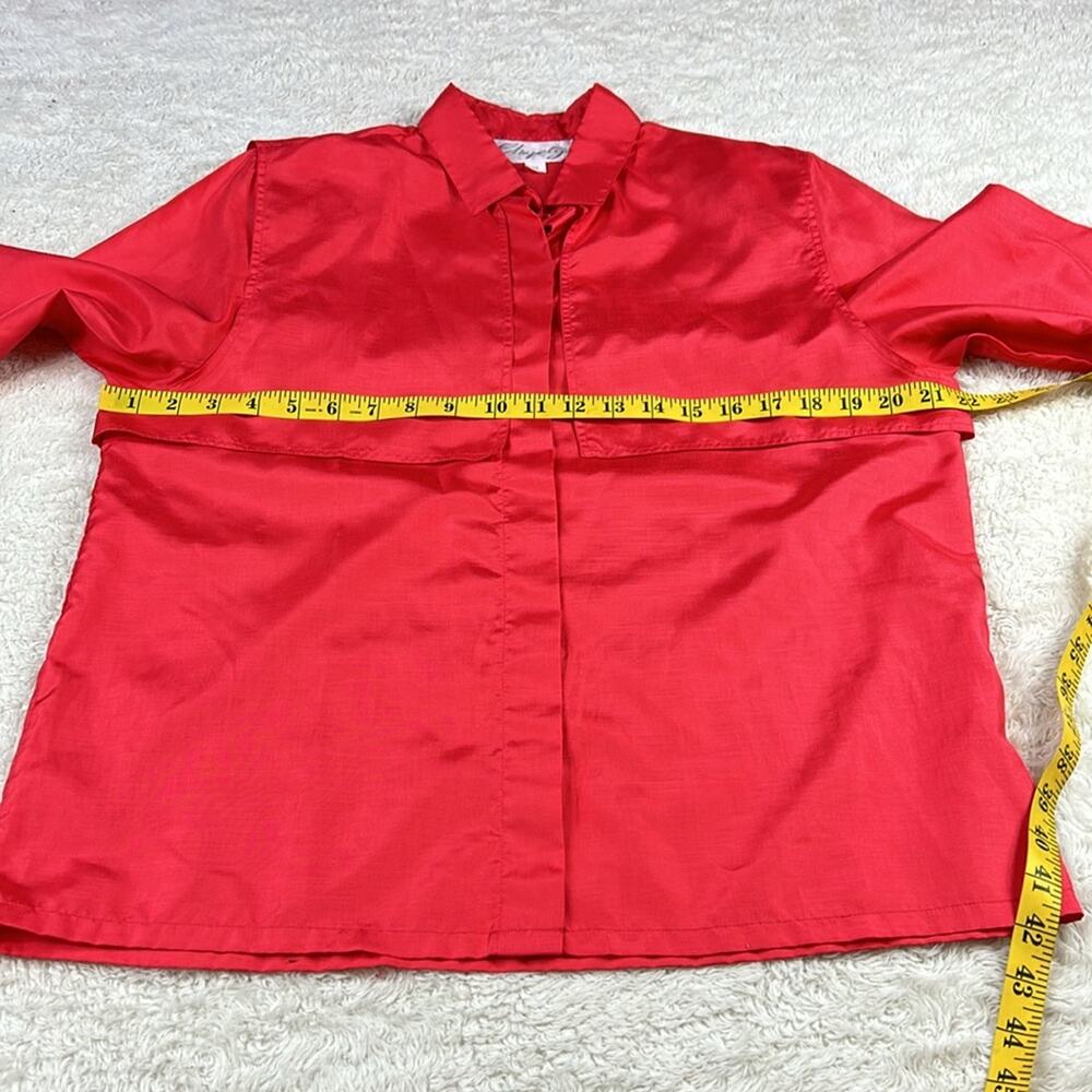 Vintage 80s 90s Shapely‎ Boxy red button down blouse, size 14 - Picture 5 of 9